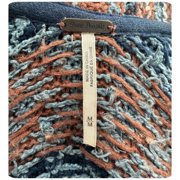 Free People Iona Wrap Cardigan Sweater Eyelash Yarn Belted Women's SZ Medium - Picture 3 of 13